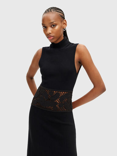 Crochet ribbed midi dress - 3