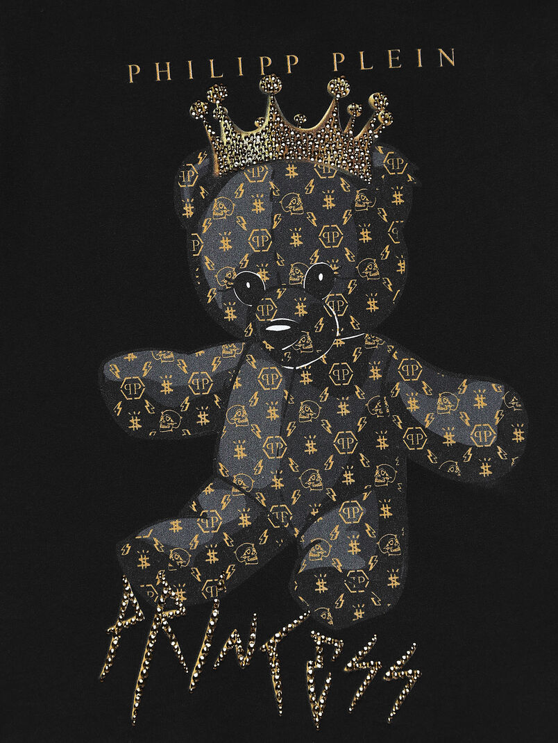 T-shirt with TEDDY BEAR print and rhinestones - 3