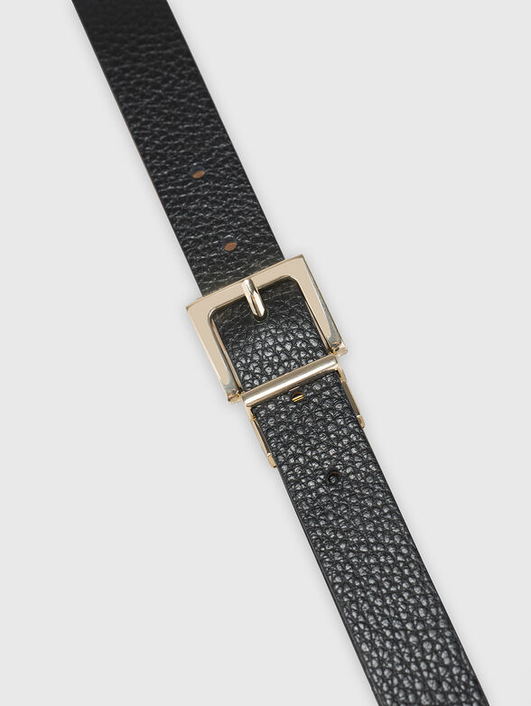 Double-sided leather belt in black - 6