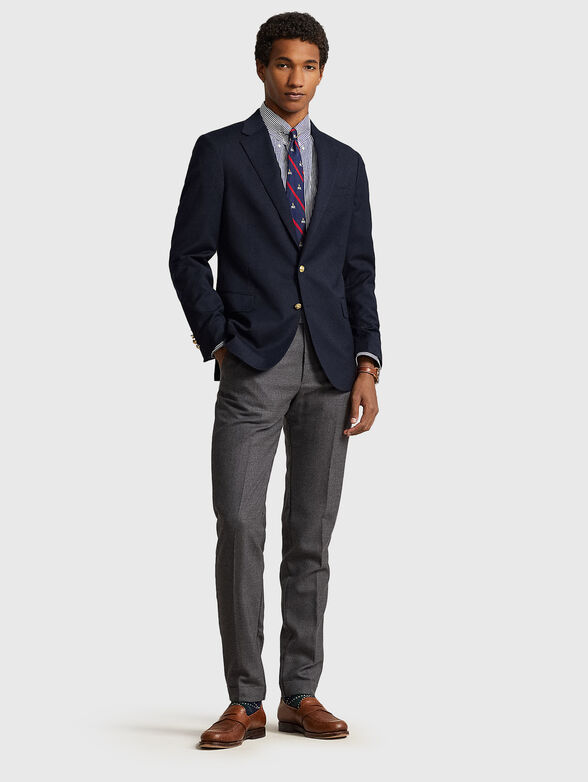 Navy single breasted jacket - 1