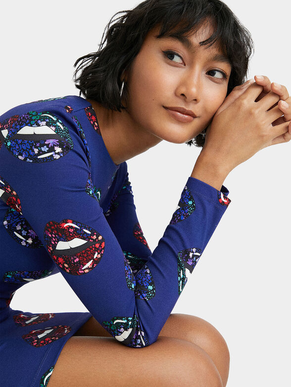Purple dress with print - 4
