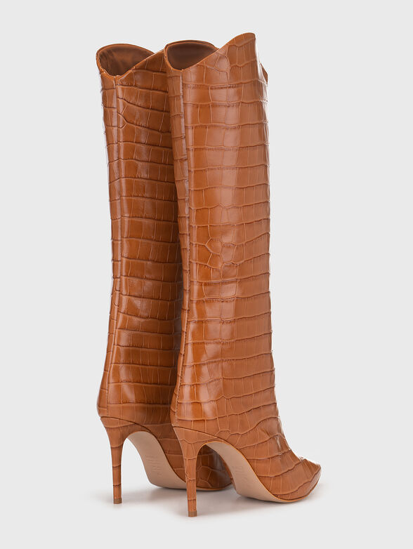 MARYANA brown croc-effect boots - 3