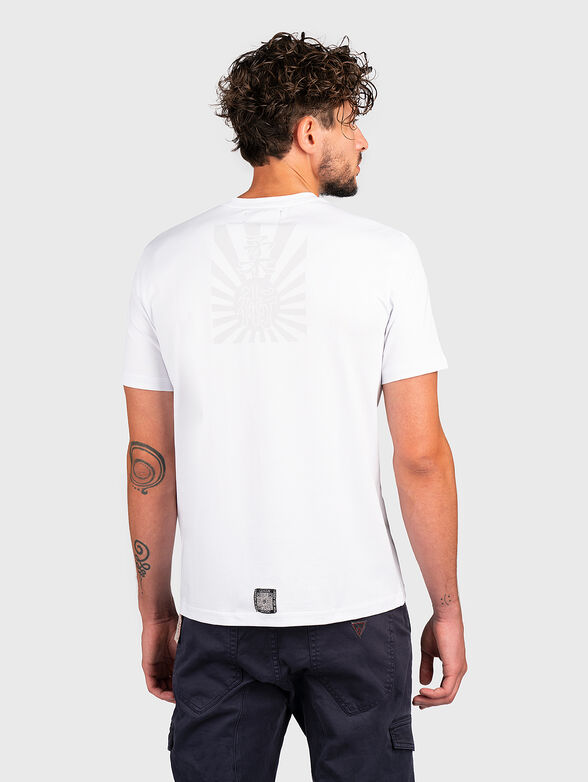 TS153 white cotton blend T-shirt with print - 2
