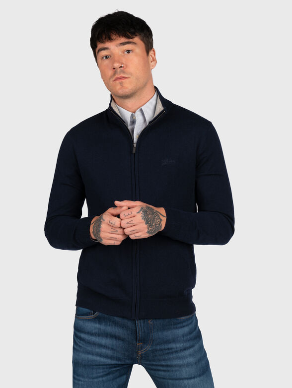ORVAL cardigan with zip and embroidered logo - 1