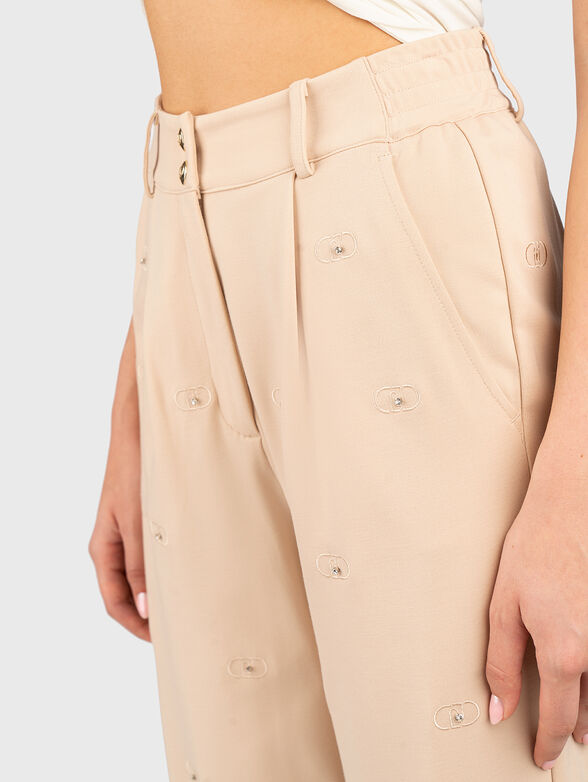 High waisted trousers with rhinestones - 2