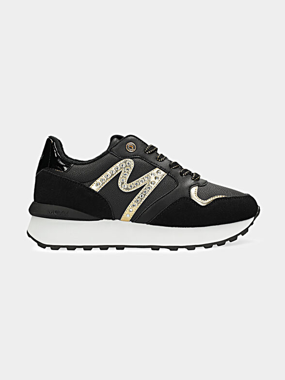JUJU- SPARK black sneakers with gold details - 1
