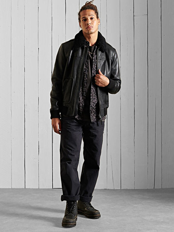 Leather bomber jacket - 2