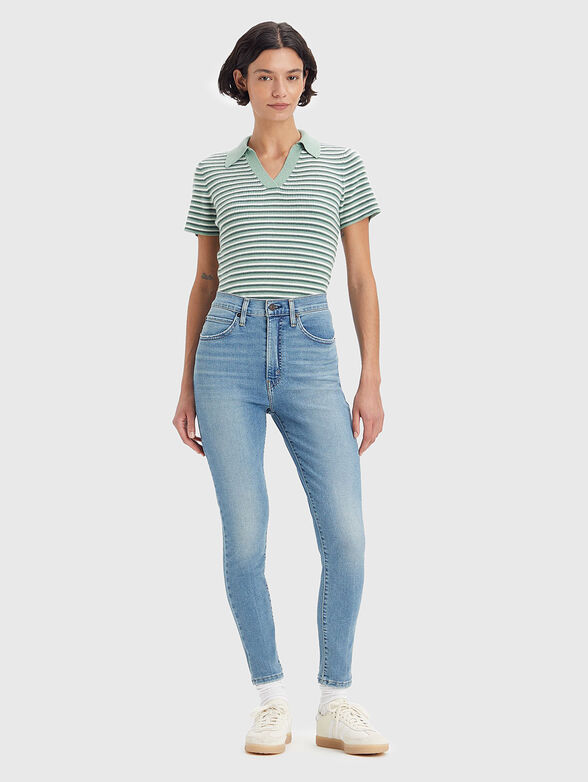 High waist blue skinny jeans - 1