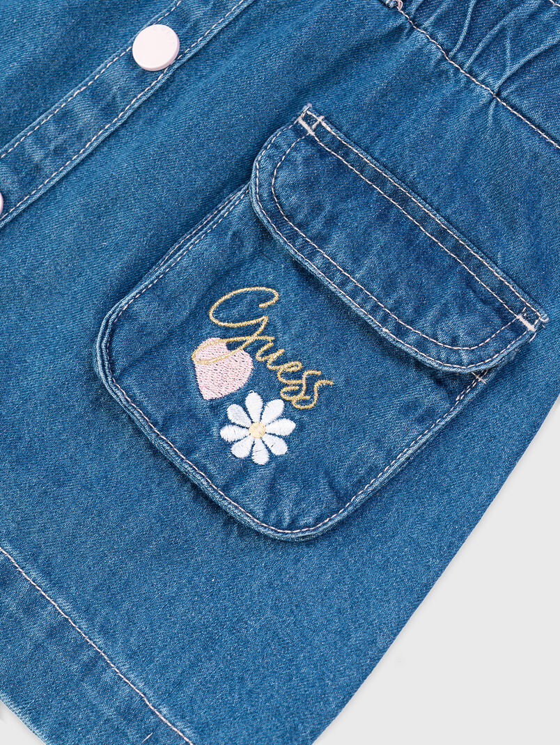 Denim skirt with embroidery - 3