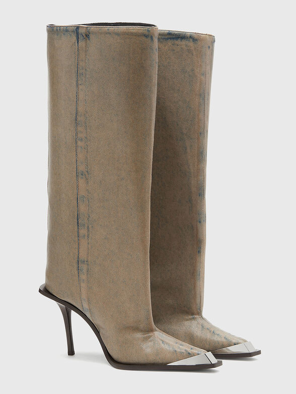 D-TONA heeled denim boots - 3