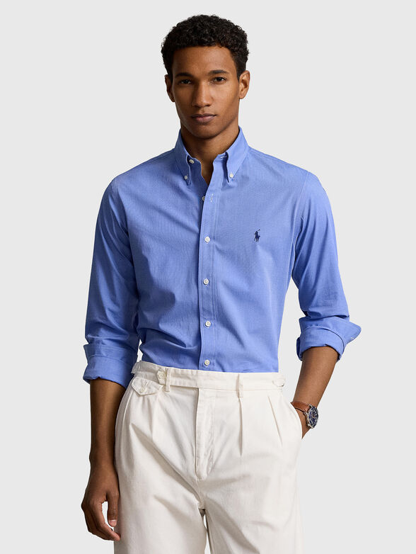 Cotton blend shirt with embroidery - 1