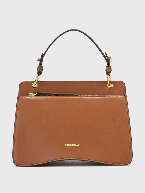 Beige leather bag with long strap - 3