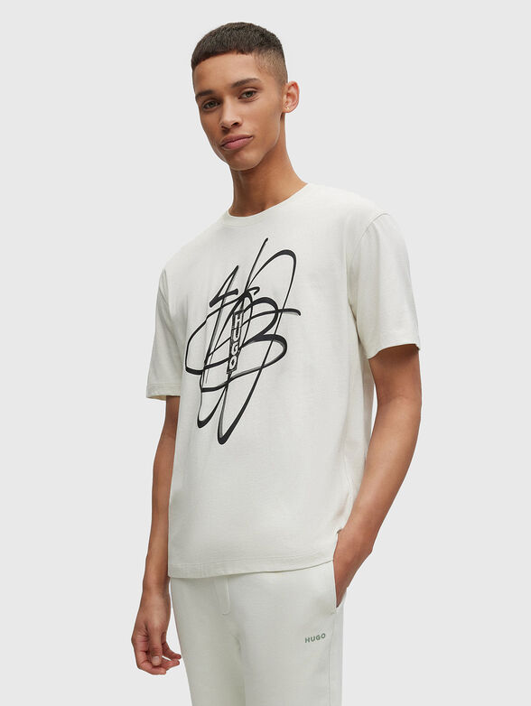 Cotton T-shirt with graffiti print - 1