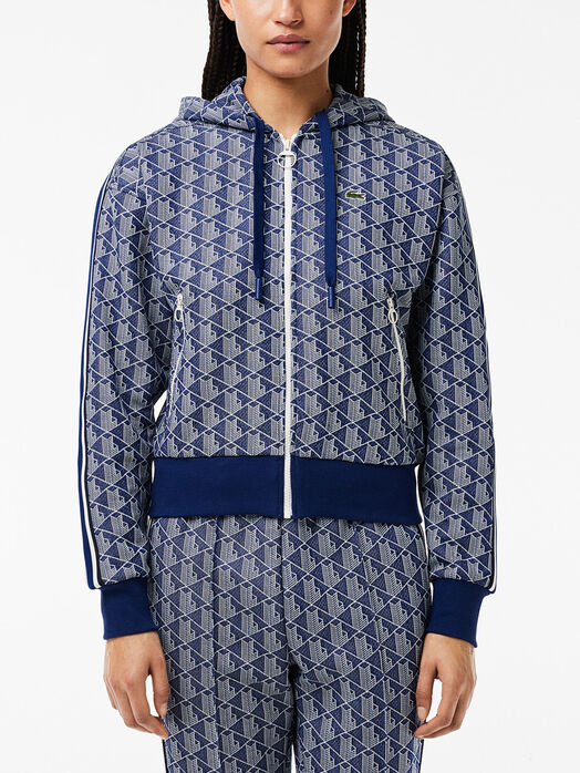 Sweatshirt with monogram logo print in brown