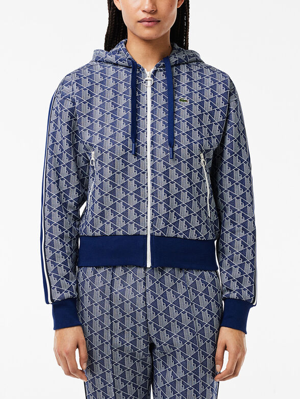 Sweatshirt with monogram logo print in brown - 1