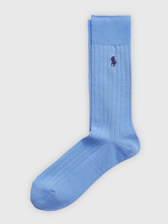 Чорапи с контрастна лого бродерия - 1