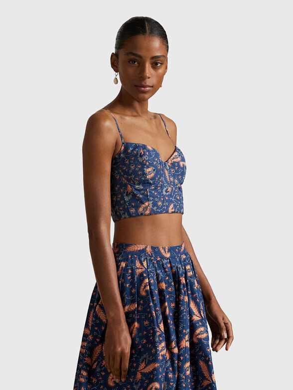 Floral cotton bustier top - 1
