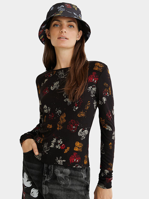 Blouse with Mickey Mouse print