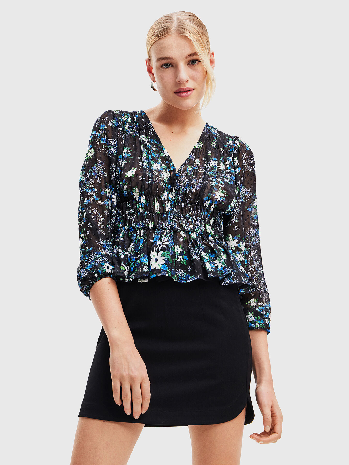 Transparent floral cheap top