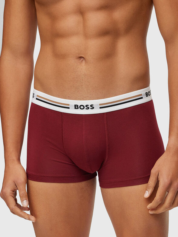 Three-pack black trunks with logo waistbands - 2