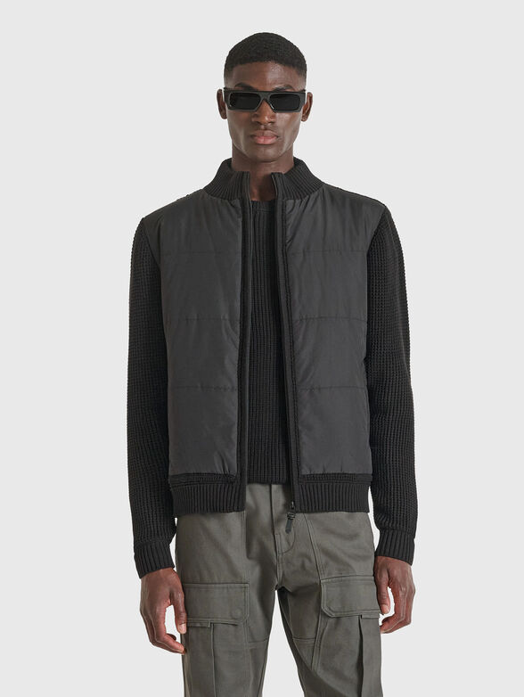 Black sweatshirt with zip - 1