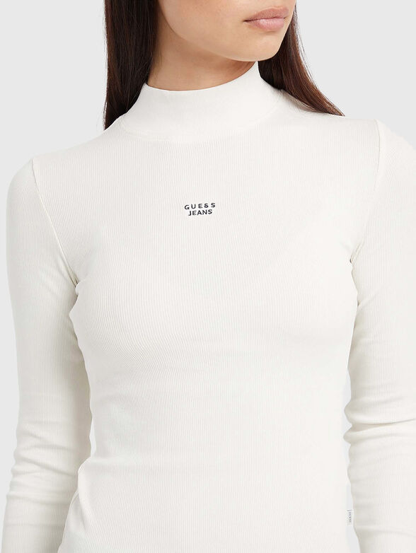 Blouse turtleneck with micro embroidery - 4