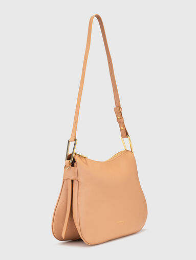 Leather hobo bag with logo - 3