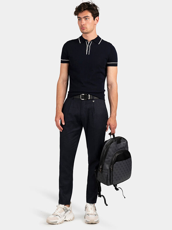 Knitted polo shirt with white accents - 2