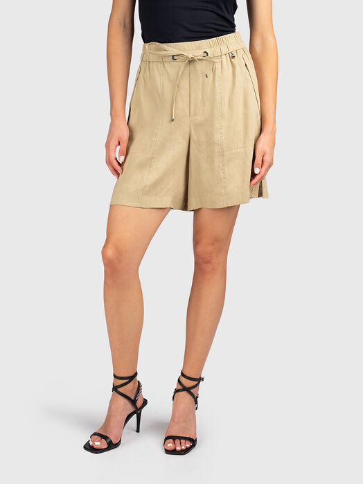 Linen-blend shorts