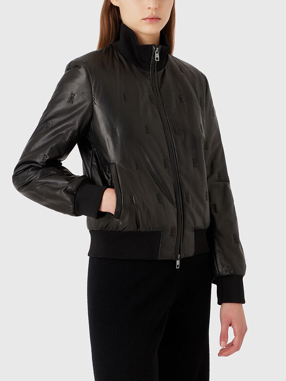 Leather bomber jacket - 1