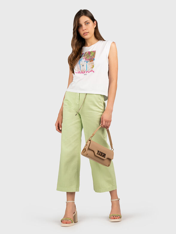 Sleeveless T-shirt with print - 2