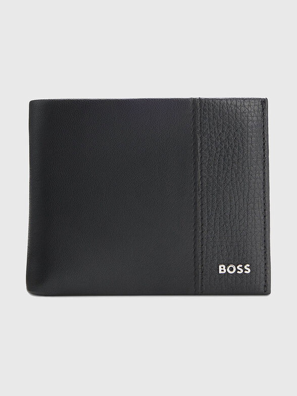 Leather wallet with logo - 1