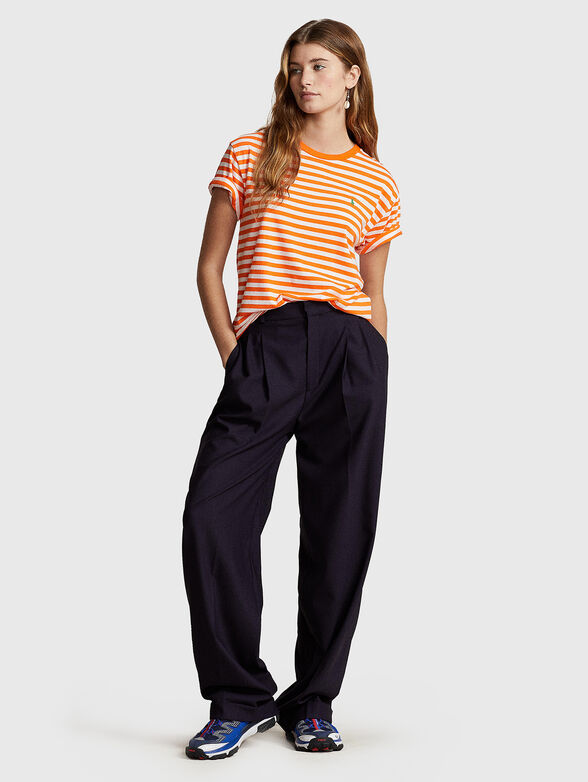 Striped T-shirt with logo detail  - 2