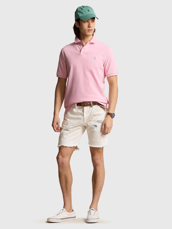 Cotton Polo-shirt in pink - 1