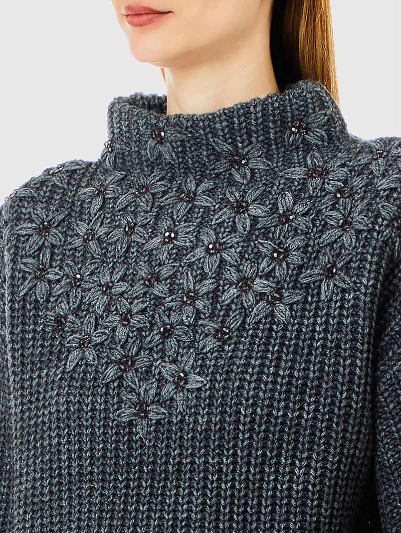 Sweater with floral embroidery  - 3