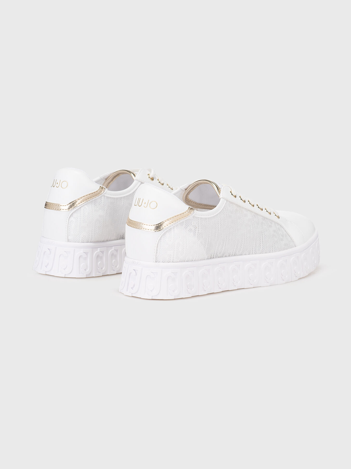 LOVELY 02 white sneakers with monogram logo brand LIU JO