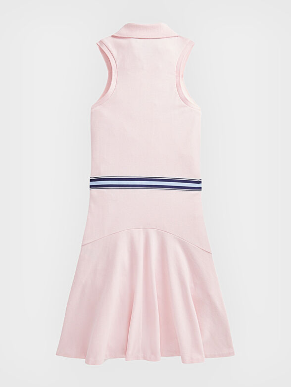 Pink sleeveless dress with logo embroidery - 2
