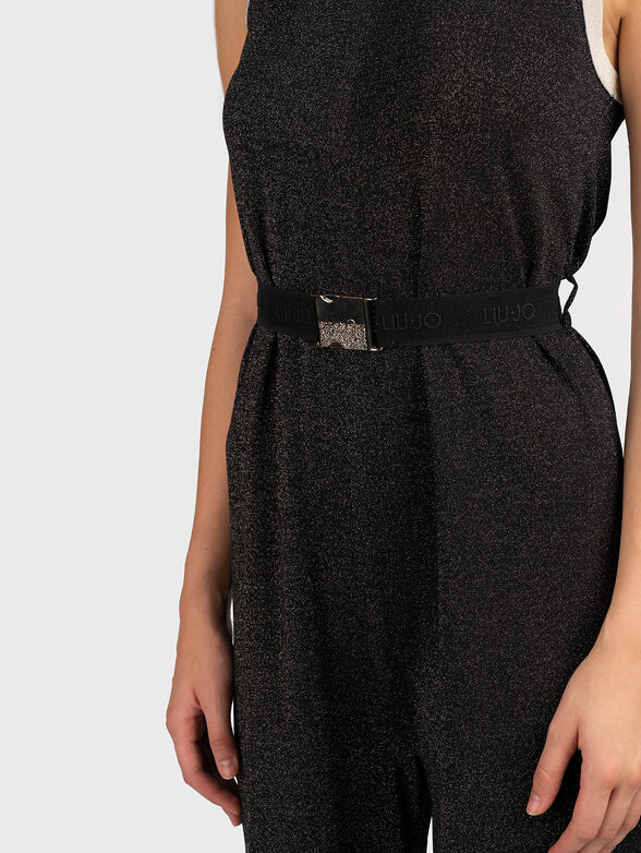 Shiny jumpsuit with logo details - 4
