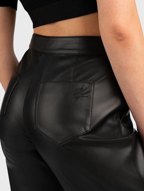 Black eco leather trousers - 3
