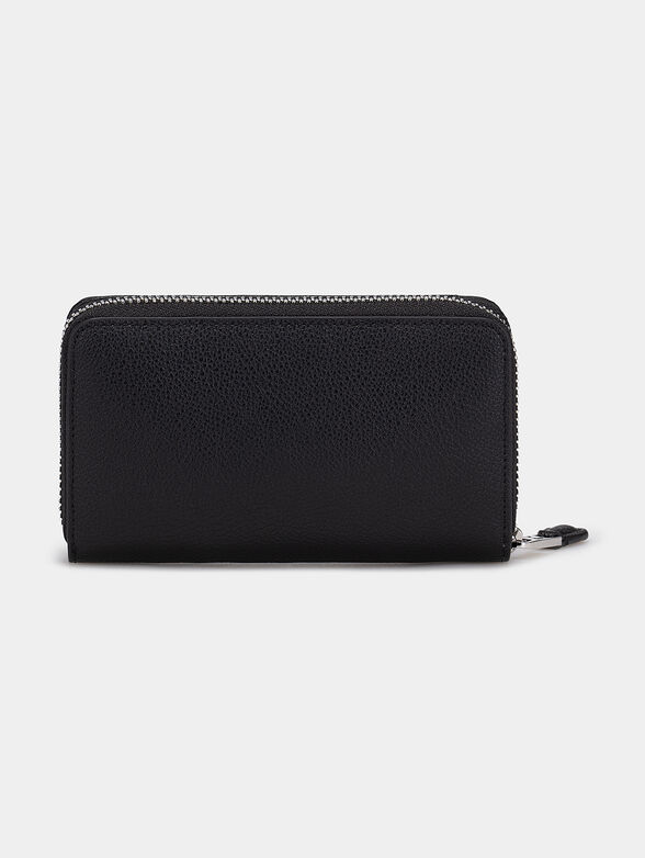 Leather wallet with logo patch - 4
