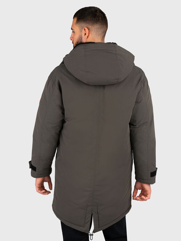 Black parka with logo patch - 3