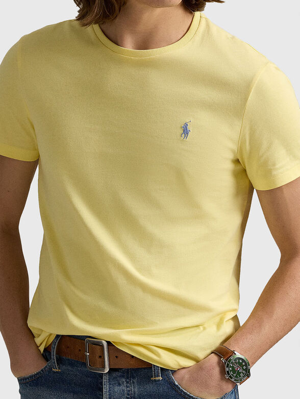 Slim cotton T-shirt with oval neckline - 3