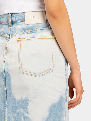 Denim skirt with washed effect - 5