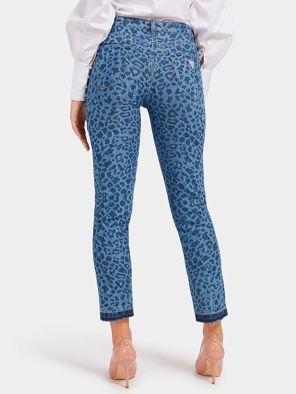 High-waisted jeans with animal print - 2