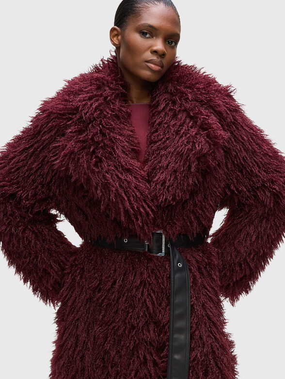 Long faux fur coat - 4