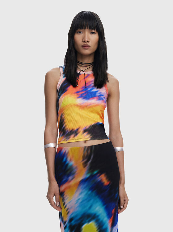 Top with oval neckline and print - 1