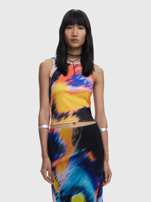 Top with oval neckline and print - 1