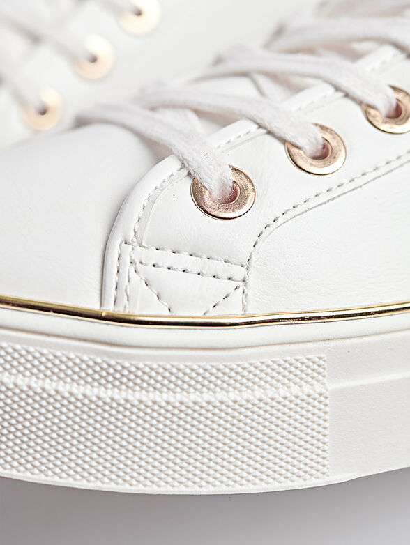 White sneakers with gold-tone details - 5