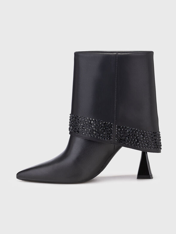 DEBUT II leather heeled boots with accent logo - 4