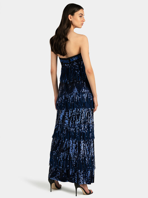 Long dress with fringes and sequins - 2